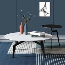 Modern minimalist marble size black and white tea table combined home living room bedroom small family type side several round short table