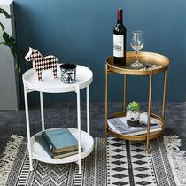 Net Red Nordic Creative Iron Art Double small tea table corner Several round table Dining Room Mini Sofa Sides A Few Furniture Swing pieces