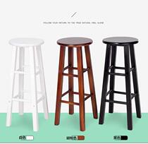 Bench Wood Bar Chair Black & White Bench Oak Wood Ladder Wood High Footstool Solid Bar Stool Retro Wine Solid Chair Fashion Bench