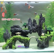 Fish tank landscaping decoration Rockery stone grass scenery simulation water grass landscape package aquarium size ornaments