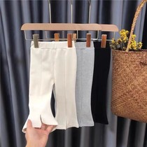 Girls wide-leg pants foreign-style childrens pants baby leggings Spring and autumn wear baby micro-lathe Bell pants