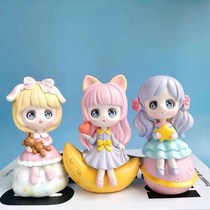 Cute girl heart princess cake decoration ornaments childrens room layout girl doll office desktop fairy