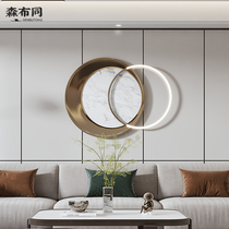 Modern minimalist entrance porch decoration pendant round luminous wall decoration bedroom bedside background wall metal jewelry