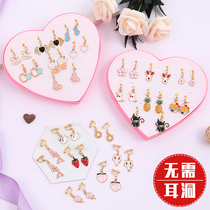 2021 Childrens earrings ear clips without pierced ears Baby princess cute cartoon girl girl fake earrings earrings jewelry