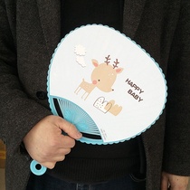 Cartoon small fan Summer summer children cute practical portable plastic large hand fan group fan round fan