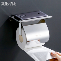 Punch-free roll paper holder 304 stainless steel hotel engineering wall-mounted nail-free toilet tissue holder tissue rack tissue box