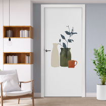 Rental room bedroom wooden door sticker wallpaper self-adhesive whole piece of ugly refurbished stickers bathroom entrance door renovation wallpaper
