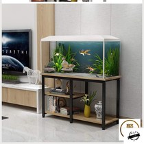 Nordic solid wood iron fish tank shelf base bottom cabinet fish tank table porch table living room simple fish tank cabinet