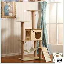 Solid wood cat climbing frame cat tree cat nest with window integrated cat wear-resistant wooden indoor environmental protection simple room