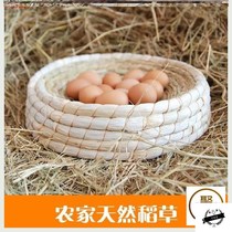 Egg nest under the chicken house straw egg poultry raw simple holding outdoor warm hen large coop coop