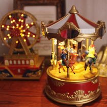 Electric Rotating Toys Music Box Light Luxury Ornament