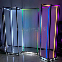 Customized luminous point stage stainless steel removable door frame jumping stage bar ktv nightclub gogo atmosphere props