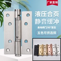 Stainless steel invisible door hinge behind closed door hydraulic buffer automatic closing positioning concealed door lock spring hinge hinge