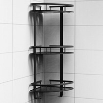 Punch-free toilet rack bathroom pendant-free space aluminum black towel rack triangle rack