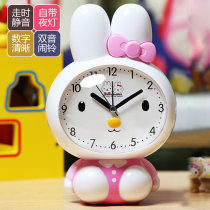 Creative personality cute cartoon music alarm clock Student children get up battery alarm clock silent luminous snooze clock