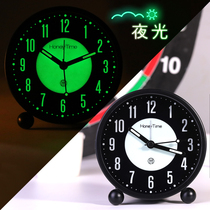 Charging creative childrens student alarm clock Bedroom dorm silent luminous small alarm clock Charging luminous alarm clock