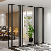 Nordic wrought iron partition screen stainless steel simple grille living room entrance office partition hollow decoration