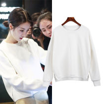 Short front and back long white 2020 new sweater female spring and autumn thin loose Korean fashion irregular blouse