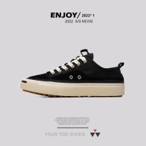 Opening Laugh Sails Cloth Shoes Summer New Retro Low Bunch Casual Breathable Shoes Trends 100 Hovers Black Board Shoes