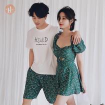 Swimsuit couple water park swimming pool womens summer vacation hot spring seaside beach pants conservative suit