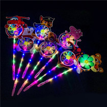 Net Red Outdoor Shining Windmill Toy Color Sparkling Plastic Nighttime Windmill Children Cartoon Revolving Seven Colorful Windmills