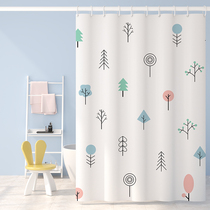 BATHROOM BATH CURTAIN SUIT FREE OF PUNCH TOILET DOOR CURTAIN WATERPROOF FABRIC CURTAIN SHOWER WARM AND WARM PARTITION CURTAIN HANGING CURTAIN