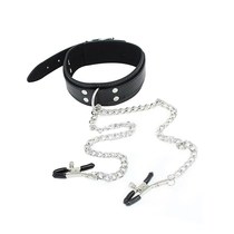 Fetish Nipple Clamps Chain Breast Clip Female Bdsm Leather C