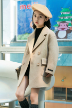 Male and female Australian wool double face Childrens great clothes 2021 new autumn and winter CUHK childrens suit collar Son Jacket