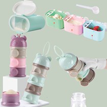 Baby baby milk powder box for out-of-pocket portable small large-capacity sealed can dual-purpose three-layer compartment