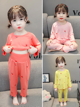 Childrens pajamas Spring and Autumn long sleeve baby air conditioning clothing short sleeve modal cotton summer boys and girls home clothing set