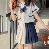 Japanese schoolgirl JK basic school bow uniform skirt Navy collar girl sailor suit College style suit