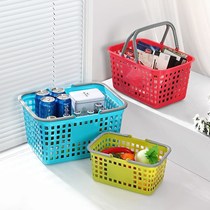 Plastic portable fruit basket supermarket shopping basket Bath Bath portable buy fruit basket beer basket thick convenience store