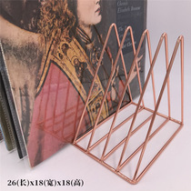 Vinyl record storage rack Nordic wind iron art LP triangle bookshelf CD frame Desktop Magazine display record player accessories