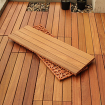 Pineapple grid outdoor anticorrosive wood balcony floor self-paved terrace transformation spliced solid wood outdoor waterproof bathroom floor