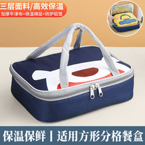 Student Lunch Box Bag Handbag Square Flat Insulated Lunch Box Pocket Meal Kit Hand Bag With Dinner Bag Lunchbox Lunch Bag