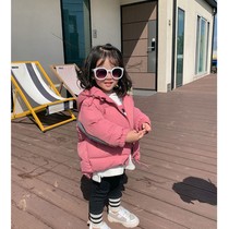 Girl cotton coat autumn and winter 2021 new female baby down cotton padded clothing children thick warm small children cotton padded jacket