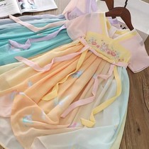 Childrens Clothing Chinese style Super Fairy Han Dress Girls 2021 Summer dress Fairy Tang dress Children little girl ancient dress