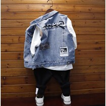 Boy Cowboy Machia jacket 2022 new spring and autumn Childrens baby foreign air trendy children jacket blouses