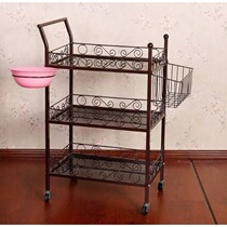 New universal wheel hand push basin shelf beauty salon trolley instrument rack easy storage rack work push and pull shelf