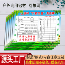 Rural human settlements environment improvement three guarantees responsibility in front of the courtyard door village regulations and civil agreement brand beautiful courtyard door plate custom-made