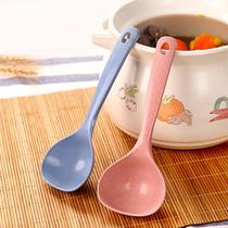 Wheat straw soup spoon Home Long handle size Number of rice spoon Non Stick Pan Kitchen Thickened stock Porridge Big Spoon