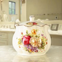 Tea jar ceramic jar Jewelry jar can candy jar Storage jar biscuit jar Handicrafts Home furnishings Sugar jar