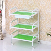 New product three-bend purple basket drawer three-layer glass beauty cart iron frame makeup display nail rack multi-work