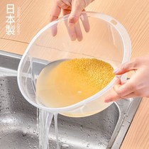 Kitchen washing small rice sieve rice washing basin leakage basin household non-leakage rice washing artifact thickened vegetable washing drain basket small hole