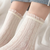 New cute Lolita socks Summer Girl sweet lace stockings Japanese hollow short tube socks Net Red
