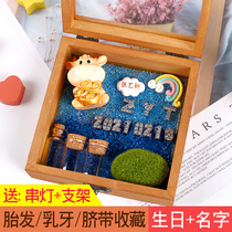 Fetal souvenir making umbilical cord cow baby diy material bag homemade baby hair collection box do your own storage