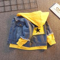 Children's clothing baby denim coat boys 2021 spring and autumn new Korean jacket baby cardigan foreign style coat tide