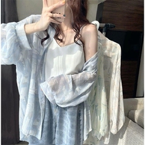 Design sense niche very fairy coat shirt lady summer thin model 2021 New sweet Super fairy sunscreen shirt