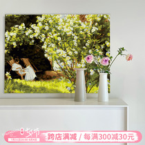 White Rose Garden Diy Digital Oil Painting Hand Painted Filled color Scenery Flowers Oil Color propylene Draw Decorative Painting