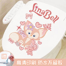 Can Elena Belle Toilet Sticker Waterproof Toilet Creative Cartoon Bathroom toilet lid No-mark Decorative Sticker